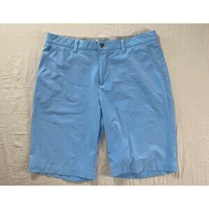Adidas Flex Waist Flat Front Microfiber Golf Shorts. Powder Blue, Men's 34. EUC!